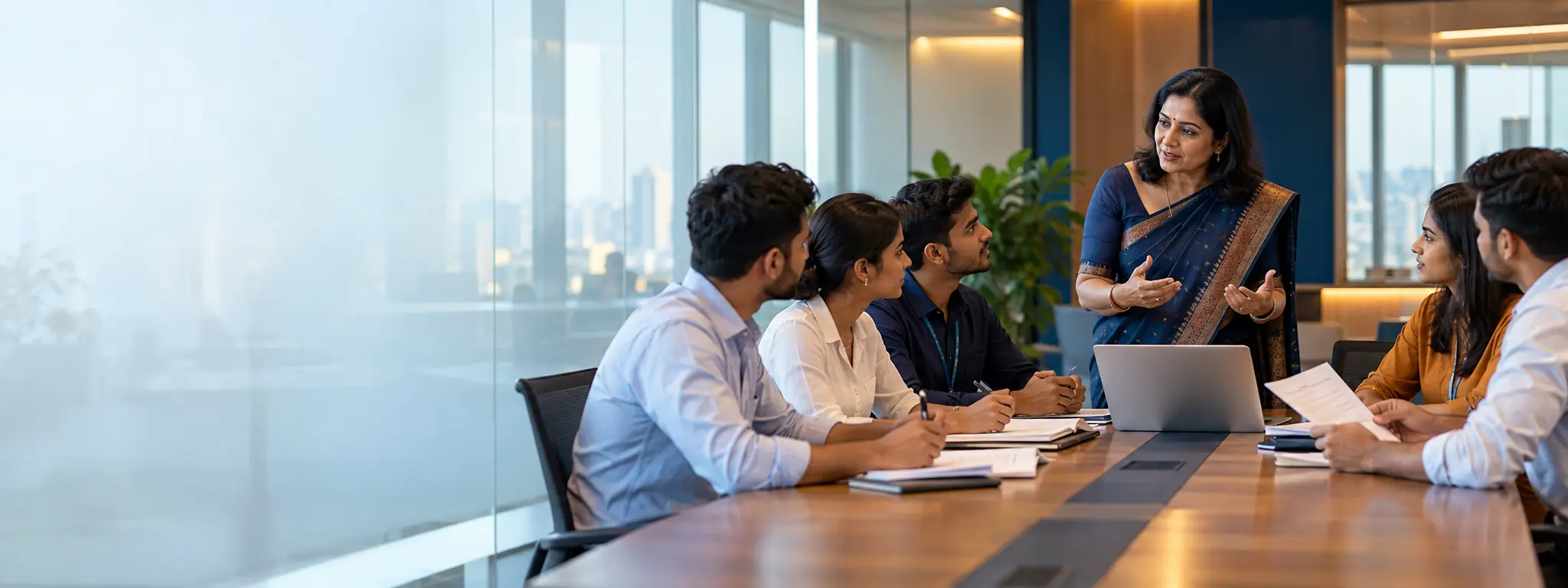 Indian professionals in a career preparation meeting